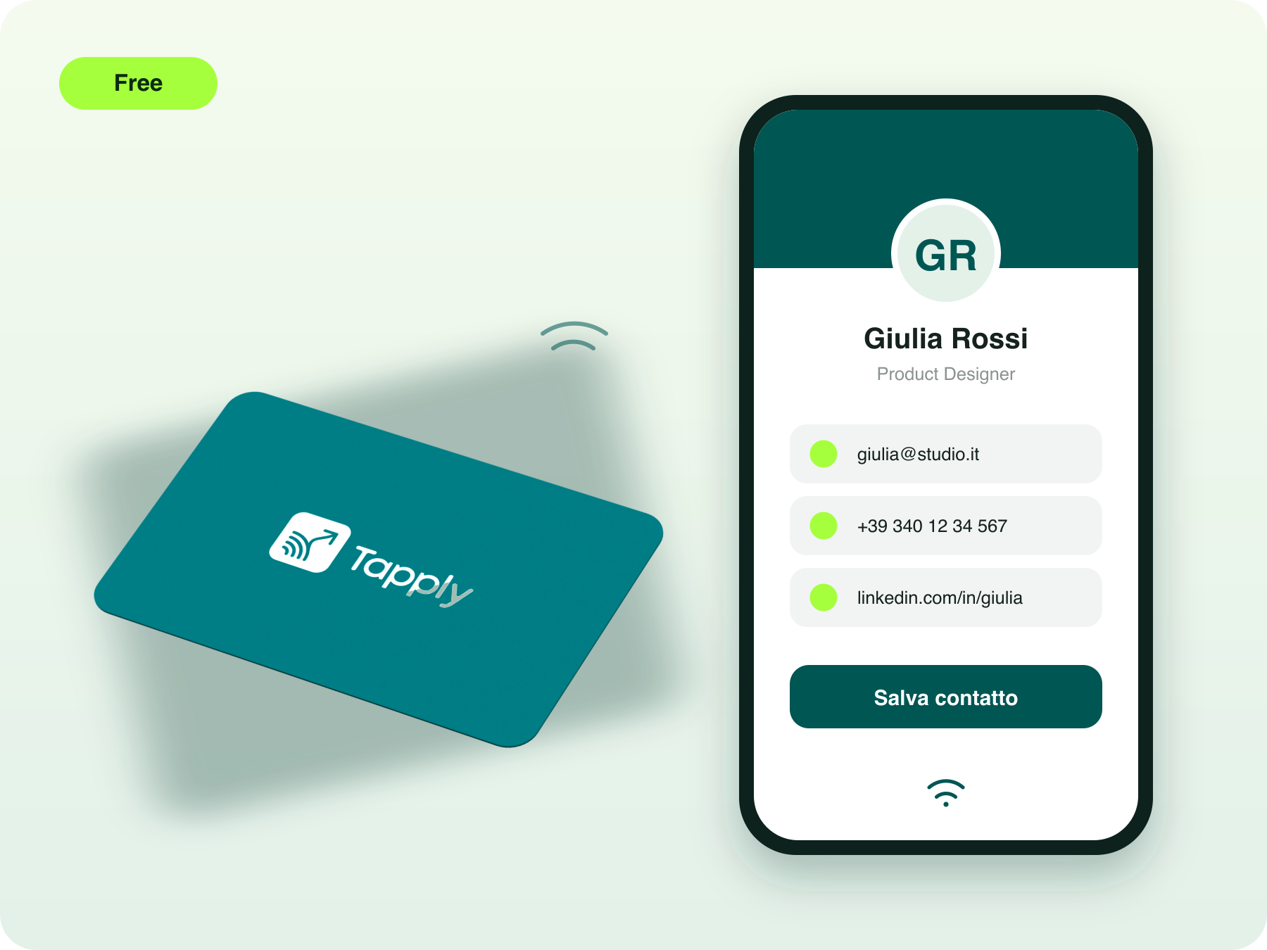 La card funziona con il piano Free, incluso gratuitamente.